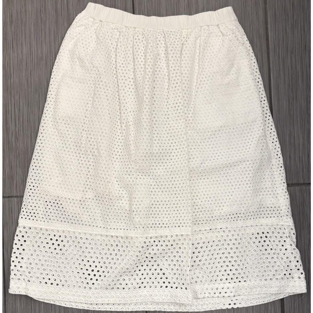 Elegant White Eyelet Skirt